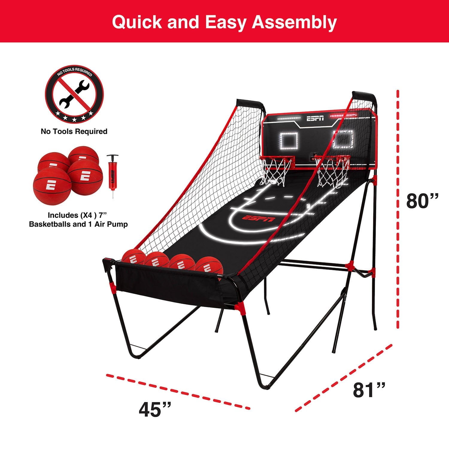 ESPN Pro Competition LED 2-Player Arcade Basketball