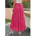 thumbnail image 5 of PRETTYGARDEN Long Skirts for Women Summer Vacation Outfits Spring Chiffon Elastic Waist Flowy A-Line Pleated Midi Skirt, 5 of 10