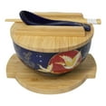 thumbnail image 6 of Red Moon Golden Crane Donburi Ramen Bowl With Lid Trivet Spoon Chopsticks Set, 6 of 9