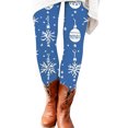 thumbnail image 2 of Christmas Leggings for Women Elastic High Waist Festive Snowflake Print Holiday Tights Pants Workout Yoga Pants, 2 of 6
