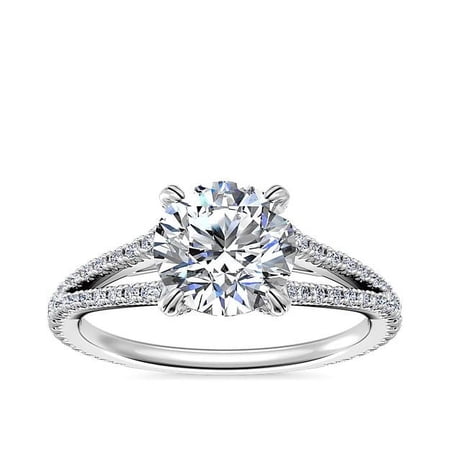 Diamond-Capitals IGI Certified Beautiful Round Cut 2.20 Ct Beautiful Solitaire Lab Grown Diamond Anniversary Ring for Women Solid 14K White Gold (E/VVS2) Size 7
