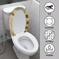 thumbnail image 3 of ZIATUBLES Toilet Lid Cover Reusable Toilet Seat Lid Cover Elastic Edges Soft Stretch Fabric Toilet Bowl Lid Cover Fit for Most Round Oval Elongated Lids for Bathroom Decor, Retro Sunflower Butterfly, 3 of 6