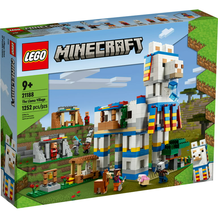 LEGO Minecraft The Llama Village, Farm House Toy Building Set 21188, Kids  Can Create a Minecraft Village with 6 Customizable Buildings and