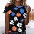 thumbnail image 2 of Tops Cortos para Mujeres Casual de Moda Impreso Cuello Redondo, Camiseta de Manga Corta para el Uso Diario, Fiesta Y Cómodo, 2 of 4