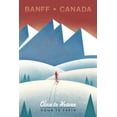 thumbnail image 5 of Banff, Canada, Skier In the Mountains, Litho, Lantern Press, Premium Playing Cards, 52 Card Deck with Jokers, USA Made, 5 of 5