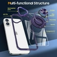 thumbnail image 3 of Cover for iPhone 16 Case with Ring Holder Magnetic Black Compatible with Magsafe Wireless Charger iPhone 16 Phone Case Clear Shockproof Rugged (Purple), 3 of 14