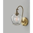 thumbnail image 2 of Adesso Bradford Wall Lamp, Antique Brass, Clear Glass w. Metal Rim Shade, 2 of 3