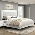 thumbnail image 6 of Glamorous White 5-Piece Bedroom Furniture White Cal-king LED Bed Nightstand Dresser Mirror Chest, 6 of 7