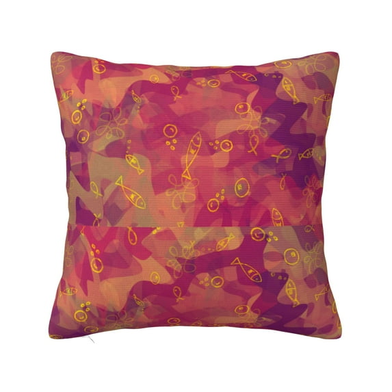 ZICANCN Abstract Graffiti Fishes Decorative Throw Pillow Covers, Bed Couch Sofa Decorative Knit Pillow Covers for Living Room Farmhouse 16"x16"