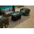 thumbnail image 3 of 50" Rectangular Concrete Smokeless Fire Pit for Patio, Table W/ Glass Guard and Crystals in Gray (50" Rectangular Gray, Cobalt Blue), 3 of 6