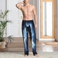thumbnail image 2 of Balery Night Scene of Wolves Pantalones de pijama para hombre, pijama ultraligero, pantalón de descanso-Medium, 2 of 6