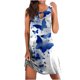 thumbnail image 2 of ICHUANYI Clearance Women's Summer Comfortable Fashion Casual Sleeveless V-Neck Printed Slim Dress(White, M) ICHUANYI WER2023080707912, 2 of 4
