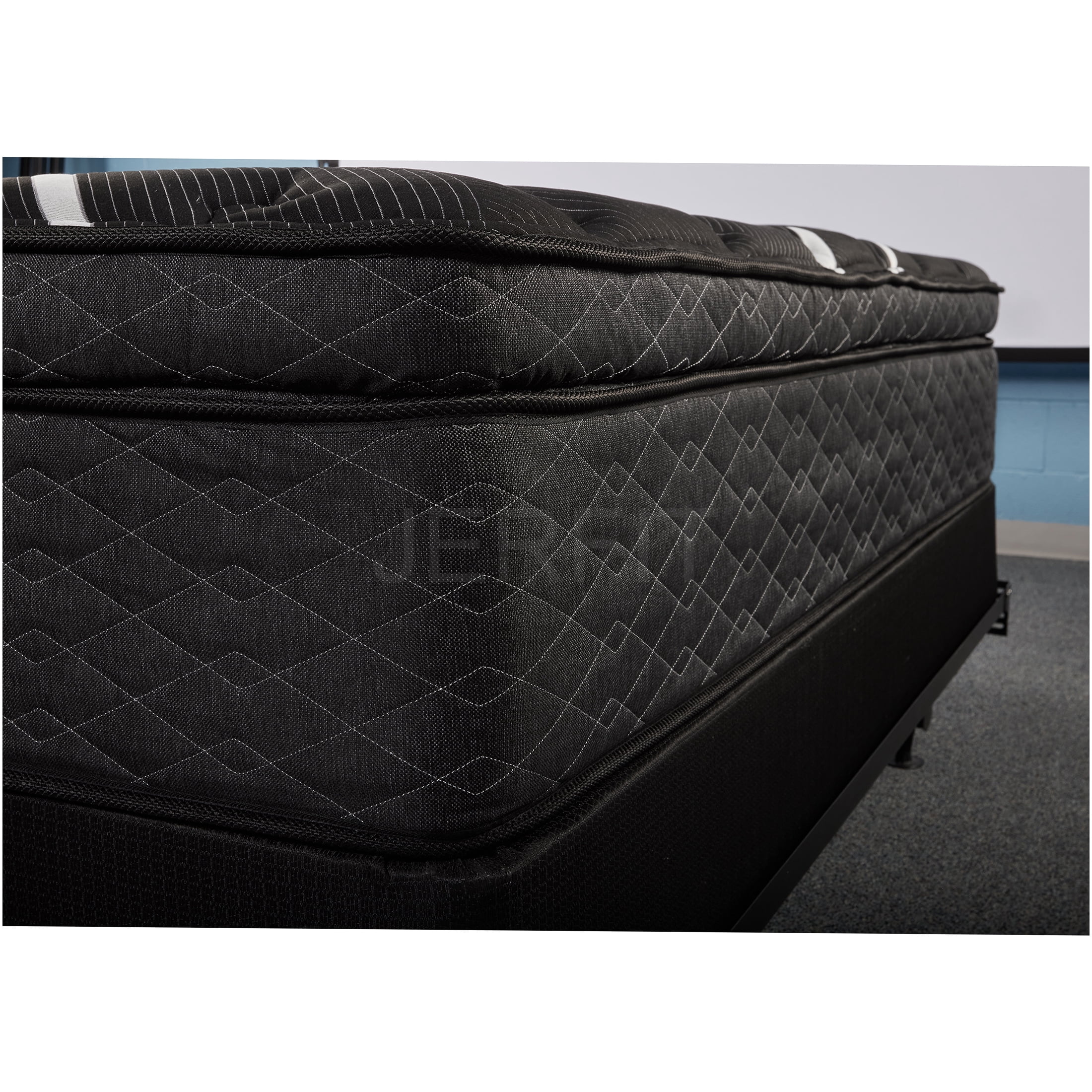 JERFIT King Size Cooling Gel Memory Foam Hybrid Mattress, Euro Top with Individually Wrapped Coils for Motion Isolation, Firm Support, Black/White