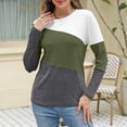 thumbnail image 6 of Long Sleeve Shirts For Women Color Block Tunic Tops Casual Shirts Round Neck Pullover Womens Long Sleeve Tops, 6 of 7