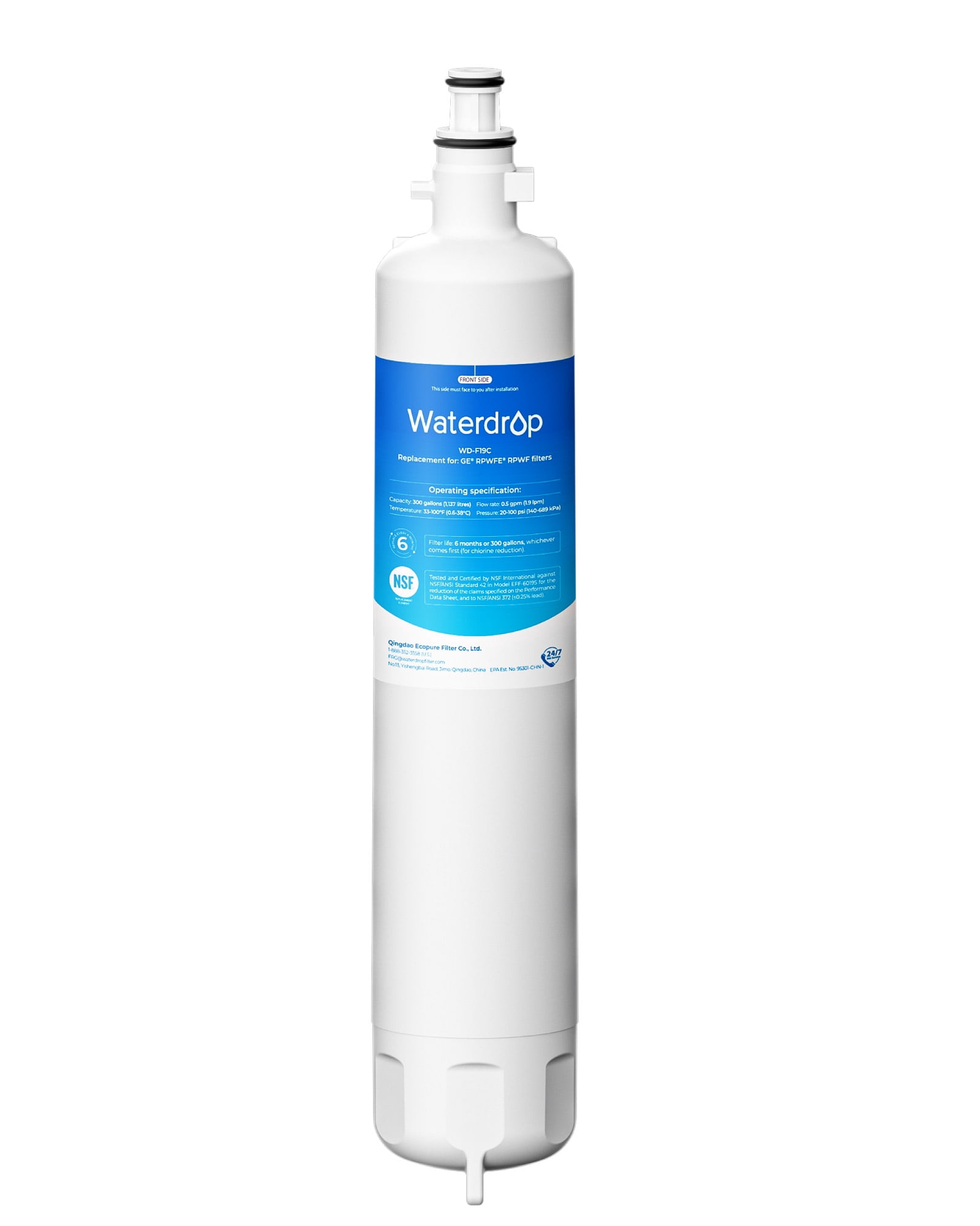 GE MSWF SmartWater Refrigerator Water Filter, Easy Install