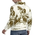 thumbnail image 6 of Uemuo Cattle Drive By Two Cowboys Pattern Men's Hoodie - Casual Pullover Hoodie with Kangaroo Pocket, Stylish Hooded Sweatshirt for Everyday Wear-4X-Large, 6 of 7