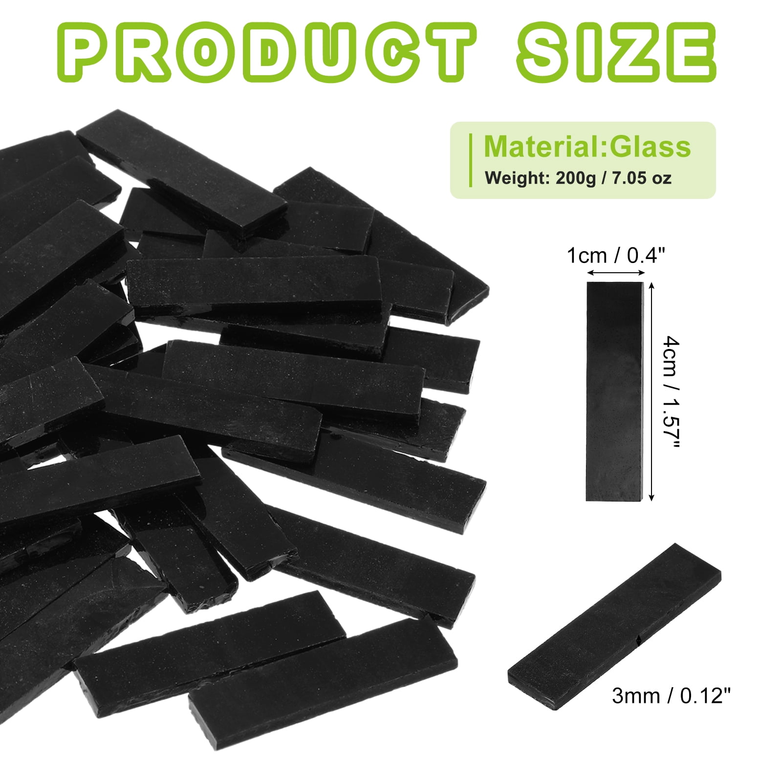 Stained Glass Strip, Black Mosaic Tiles 200g/7.05 oz