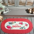 thumbnail image 3 of Safavieh Braided Posters Merry Christmas Area Rug, Ivory/Red, 2' x 4' Oval, 3 of 8