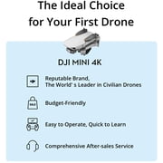 DJI Mini 4K Lightweight UHD Drone Combo| Extra Battery and Case| Under 249g | 12MP Camera, 3-Axis Gimbal, 31-Min Flight Time | For Beginners & Travel Photography + 64GB Card + Landing Pad +More