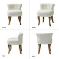 thumbnail image 5 of Makeup Vanity Stool Dressing Table Accent Chair Set of 2 Velvet Tufted Upholstered Cushioned Wood Leg Home Bedroom Living Room Ivory, 5 of 8