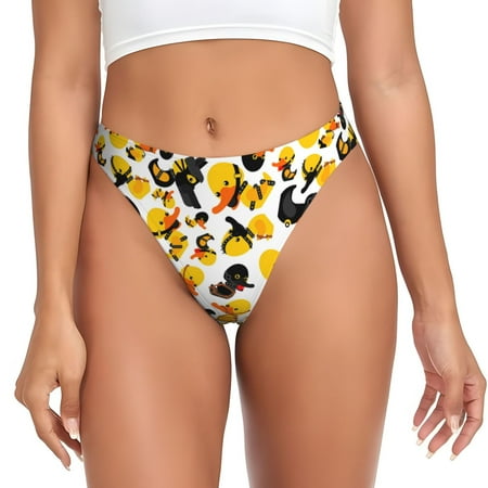 Lukts Duck In Black Suit1 G-String Thongs for Women - low-rise polyester panties with a stretchy T-back  perfect for any outfitXX-Large