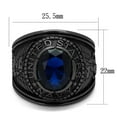 thumbnail image 2 of US Navy Ring for Men and Women Unisex 316L Stainless Steel Military Patriotic Ring in Black with Blue Stone Rock, 2 of 7