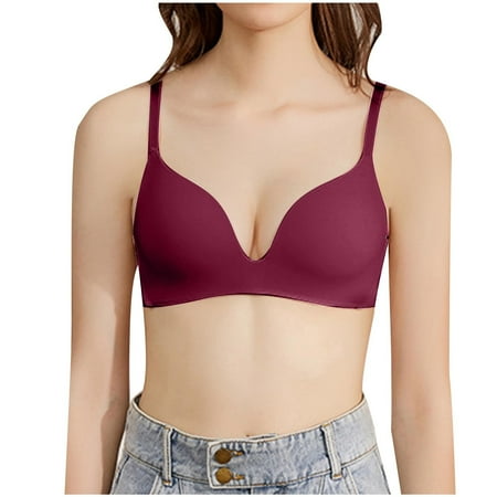 Clearance Sale! Women s Push Up Bra No Underwire Comfortable Bras Padded Plunge Lightly Lined Women s Bra Up Black Wire T Shirt Bra Small Cup Bra Bras for Women No Underwire Red 36
