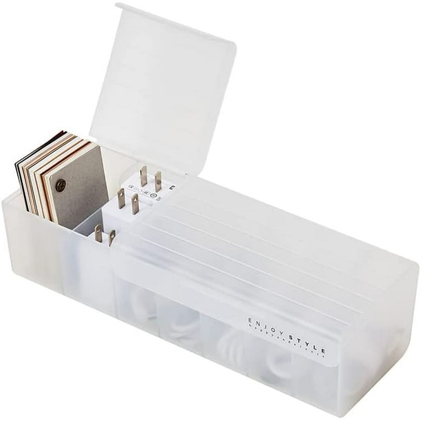 Caja organizadora de cables de datos, gestión de cables de carga, caja de almacenamiento de 7 compartimentos, clasificador de cables USB, escritorio pequeño, organizador y almacenamiento de accesorios electrónicos (blanco) ER