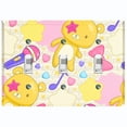 thumbnail image 1 of Metal Light Switch Wall Plate Outlet Cover (Yellow Teddy Bear Karaoke Hearts Music Bow - Triple Toggle), 1 of 2