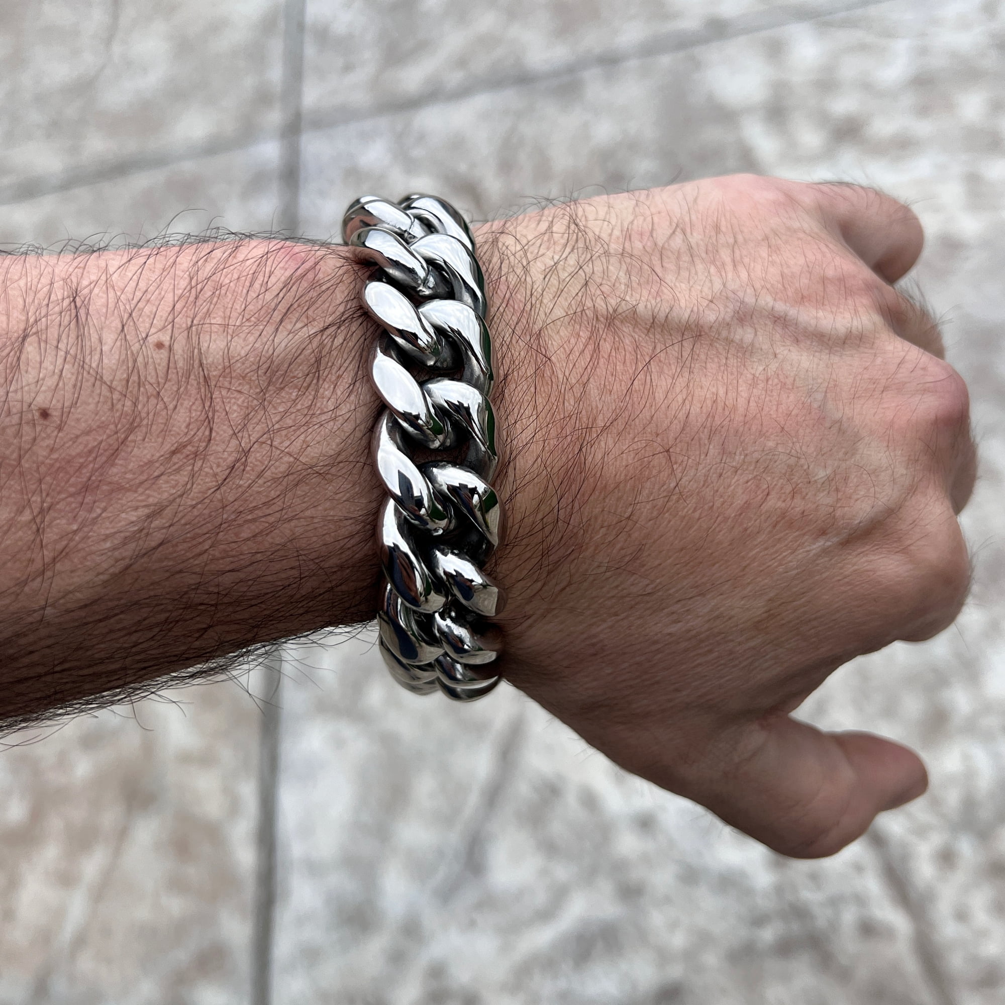 Men's 316L Stainless Steel Miami Cuban Link Heavy Solid Hip Hop Bracelet 20MM Thick 9.5"