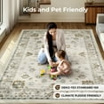 thumbnail image 6 of LITINKIMI 8x10 Living Room Area Rug: A Washable, Boho - Style Soft Carpet. Non - Slip, Low Pile, Stain - Resistant and Foldable. Ideal for Bedroom, Kitchen or Farmhouse Home Decor. Camel Color, 6 of 6