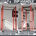 thumbnail image 2 of Synergee Dip Handles for 3x3 Power and Squat Racks, Dip Stand Fits Racks with 5/8" Holes. Rack-Mounted Dip Bar Attachment for Dips, Leg Raises, and Knee Tucks., 2 of 6
