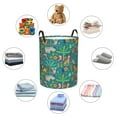 thumbnail image 6 of Balery Jungle Animals Round Laundry Basket with Handles Waterproof Freestanding Laundry Hamper for Clothes Toys in the Dorm and Family-Small, 6 of 8