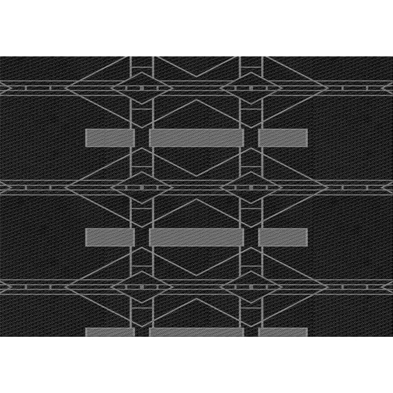 Ahgly Company Machine Washable Indoor Rectangle Transitional Night Black Area Rugs, 2' x 5'