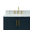 thumbnail image 4 of Ariel Stafford 43 Inch Single Left Offset Oval Sink Vanity With Carrara White Marble Countertop W/0.75" Edge In Midnight Blue, 4 of 11