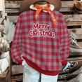 thumbnail image 4 of Nmnitkp Womens Tops Christmas Vintage Plaid Printed Letter Printing Round-neck Casual Sporty Long-sleeved Fleece Sweatshirt Tops Gray,2XL, 4 of 9