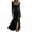 Black, variant on Womens Western Style Dress Long Sleeve Button Front Shirred Waist Long Maxi Dress With Belt Loops Spring Casual Black