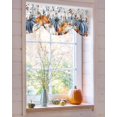 thumbnail image 4 of Tie Up Valance Curtain for Kitchen,Thanksgiving Pumpkin Eucalyptus Leaves Rod Pocket Short Curtains Adjustable Tie-Up Shade Valances,Wood Board Window Treatment for Bathroom Living Room Bedroom, 4 of 8