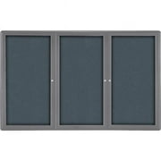 48 x 72 in. Indoor 3 Door Gray Ovation Bulletin Board with Gray Frame