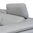 thumbnail image 6 of Lexicon 2-piece Leather Power Sectional with Left Chaise in Light Gray/Chrome, 6 of 10