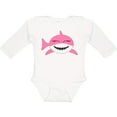 thumbnail image 3 of Inktastic Cute Pink Shark Boys or Girls Long Sleeve Baby Bodysuit, 3 of 5