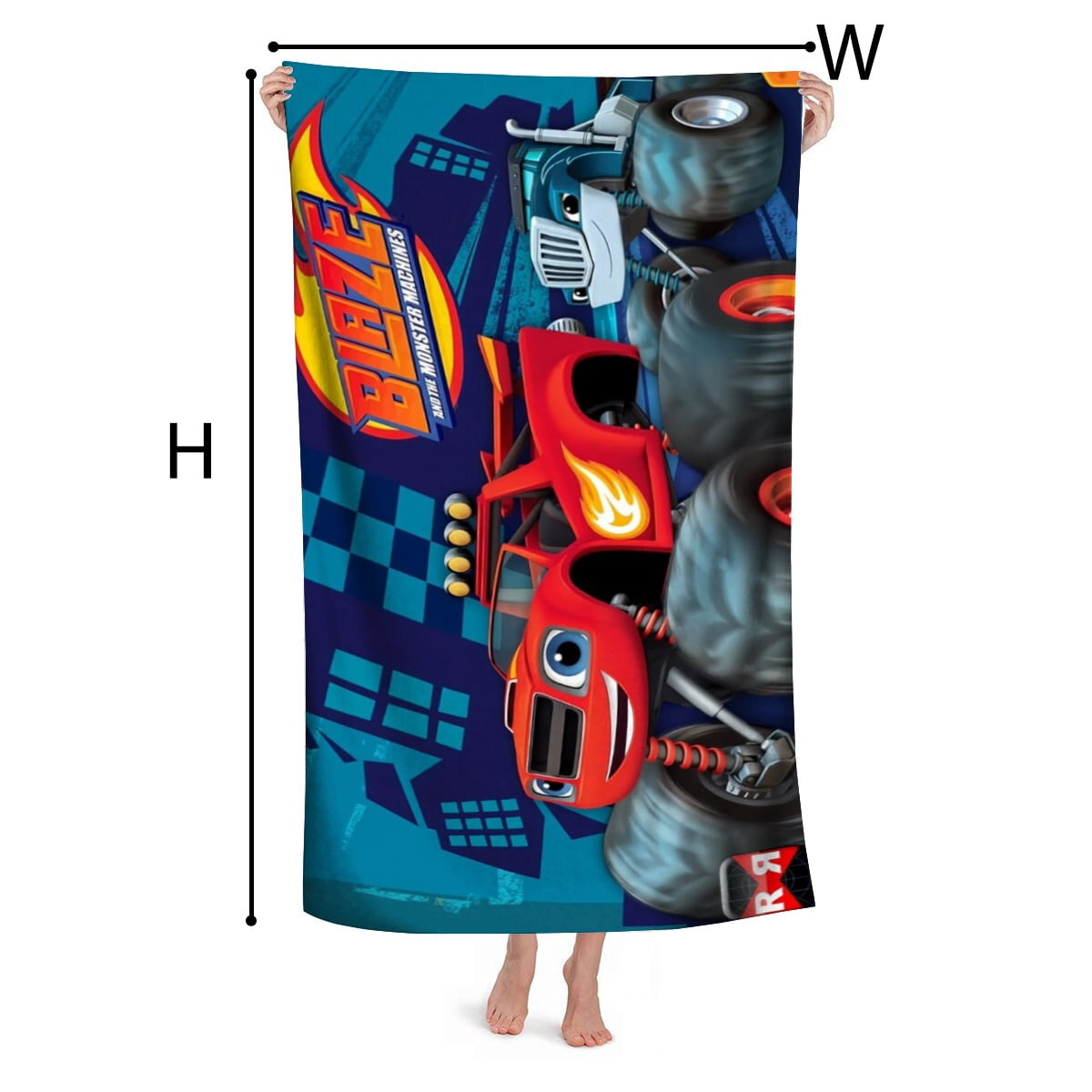 Blaze and the Monster Machines Gifts Beach Towel for Women Girl Birthday Inspired Fan Bath Outdoor Music Lover