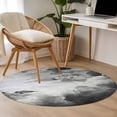 thumbnail image 4 of Gray Ombre Clouds Round Area Rug 3.3Ft Washable Circle Rugs for Dining Room Table, Modern Abstract Art Gradient Cloud Non-Slip Carpet Floor Mats Indoor Outdoor Carpet Runner Aesthetic Home Decor, 4 of 8
