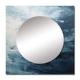 thumbnail image 2 of Designart "Simplistic Ebony And Azure Wave Design" coastal Blue Large Square Mirror - Square Bedroom Mirror Printed Wall Decor - Coastal Square Printed Wall Mirror Art, 2 of 5