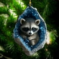 thumbnail image 3 of Owl Raccoon Christmas Decoration - 2D Flat Print Acrylic Small Pendant for Christmas Trees, Cute Animal-Themed Ornament, Lightweight and Easy to Hang, Ideal for Xmas Parties, 3in, E, 3 of 6