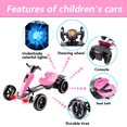 thumbnail image 2 of 12V Electric Pedal Go Kart Car for Kids, Folder Ride on Toys Car with Adjustable Seat, Kids' Electric Vehicles with Music / Flashing Light for Boys Girls Age 3-8 Years Old, Pink, 2 of 9