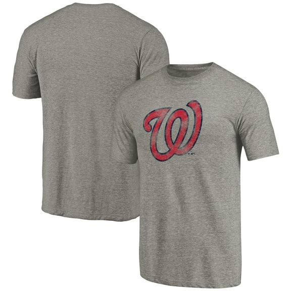 Men's Ash Washington Nationals Distressed Team Tri-Blend T-Shirt