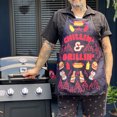 thumbnail image 2 of Chillin and Grillin Apron Funny Backyard Summer BBQ Kitchen Smock, 2 of 5