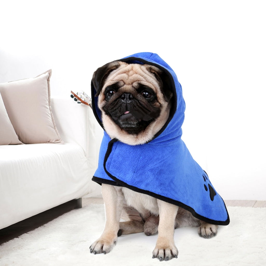 Yammee Quick Dry Bath Towel Soft Bath Robe for Medium Large Dogs Pet Hooded Beach Towel