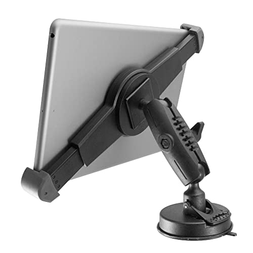 iBOLT Tabdock 2 Drive-Holder/Mount avec Ventouse et Amplis Plaque BizMount- pour Votre Pare-Brise, Tableau de Bord, Ou Bureau - Compatible avec Toutes les Tablettes 7"-10", iPad, Onglet Galaxy Samsung, Google Ne